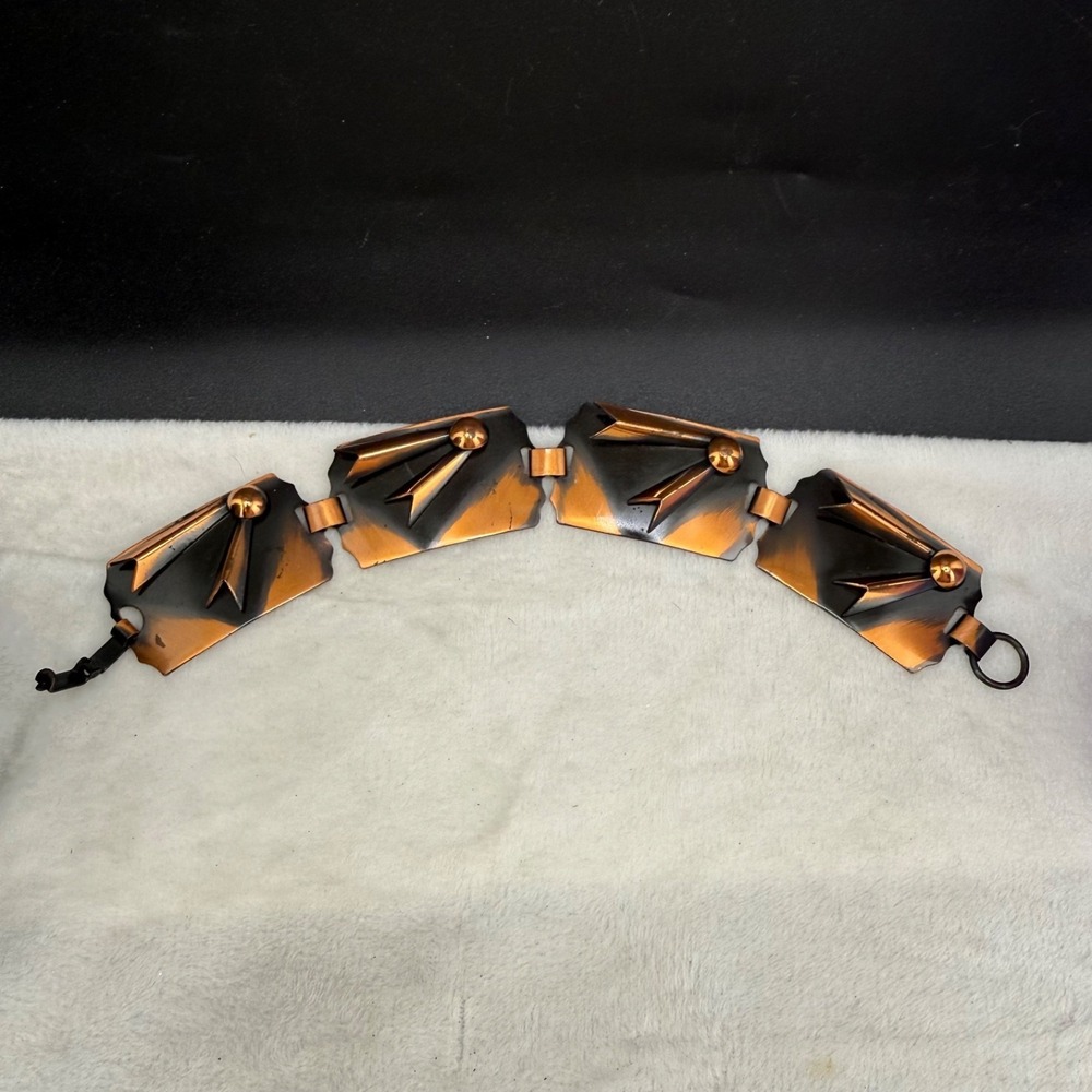 Vintage Copper Bracelet Western 7.5"